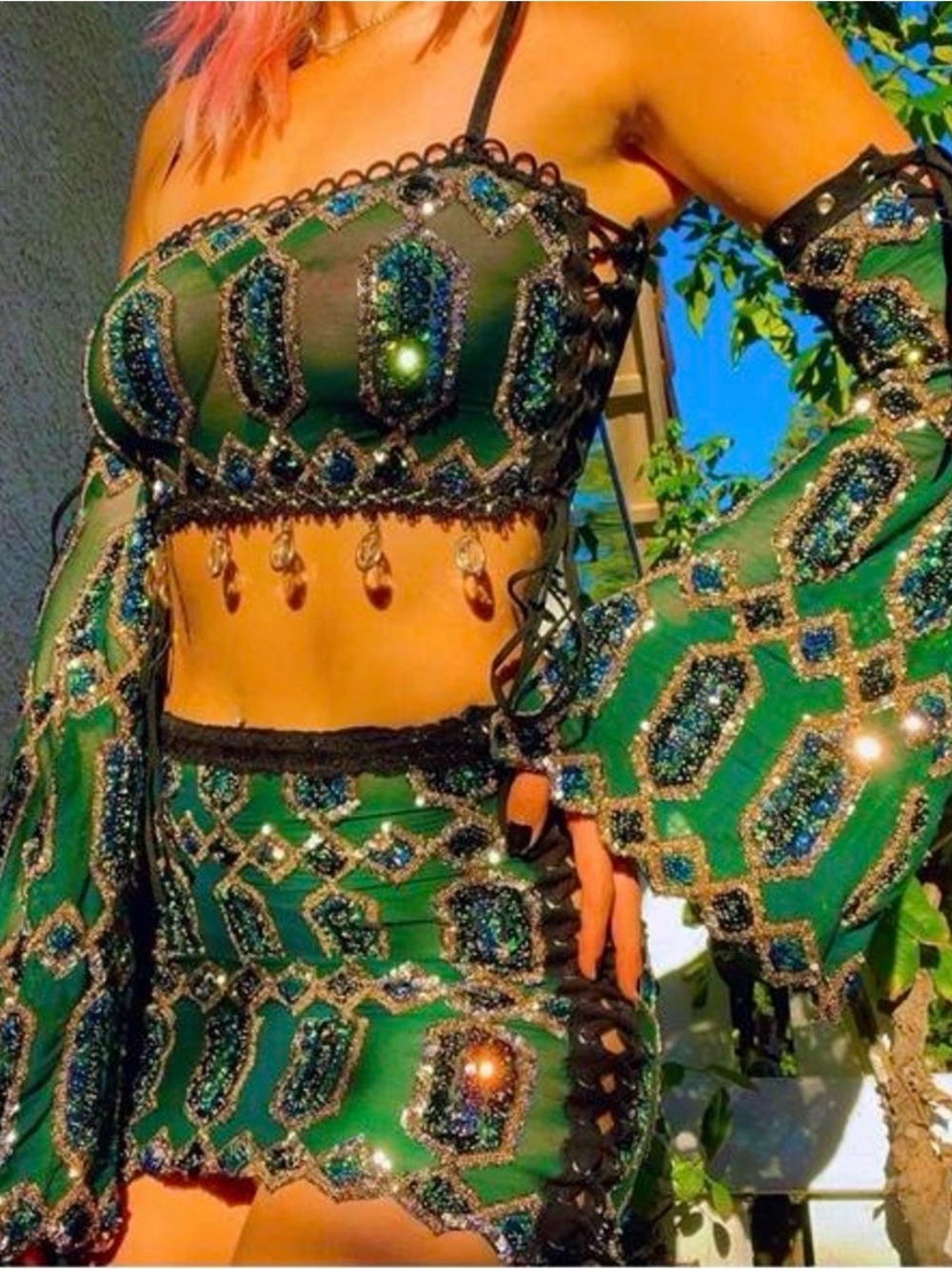 Disco Lemonade Emerald Goddess Two-Piece Set